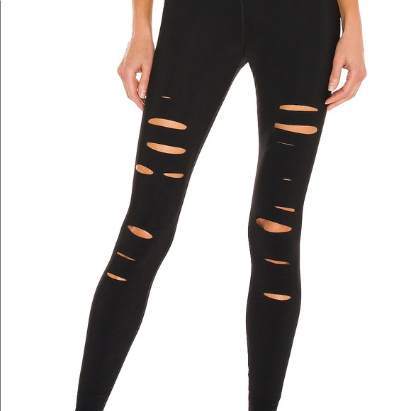 ALO YOGA-  7/8 High Waist Ripped Warrior Legging - Picture 3 of 3